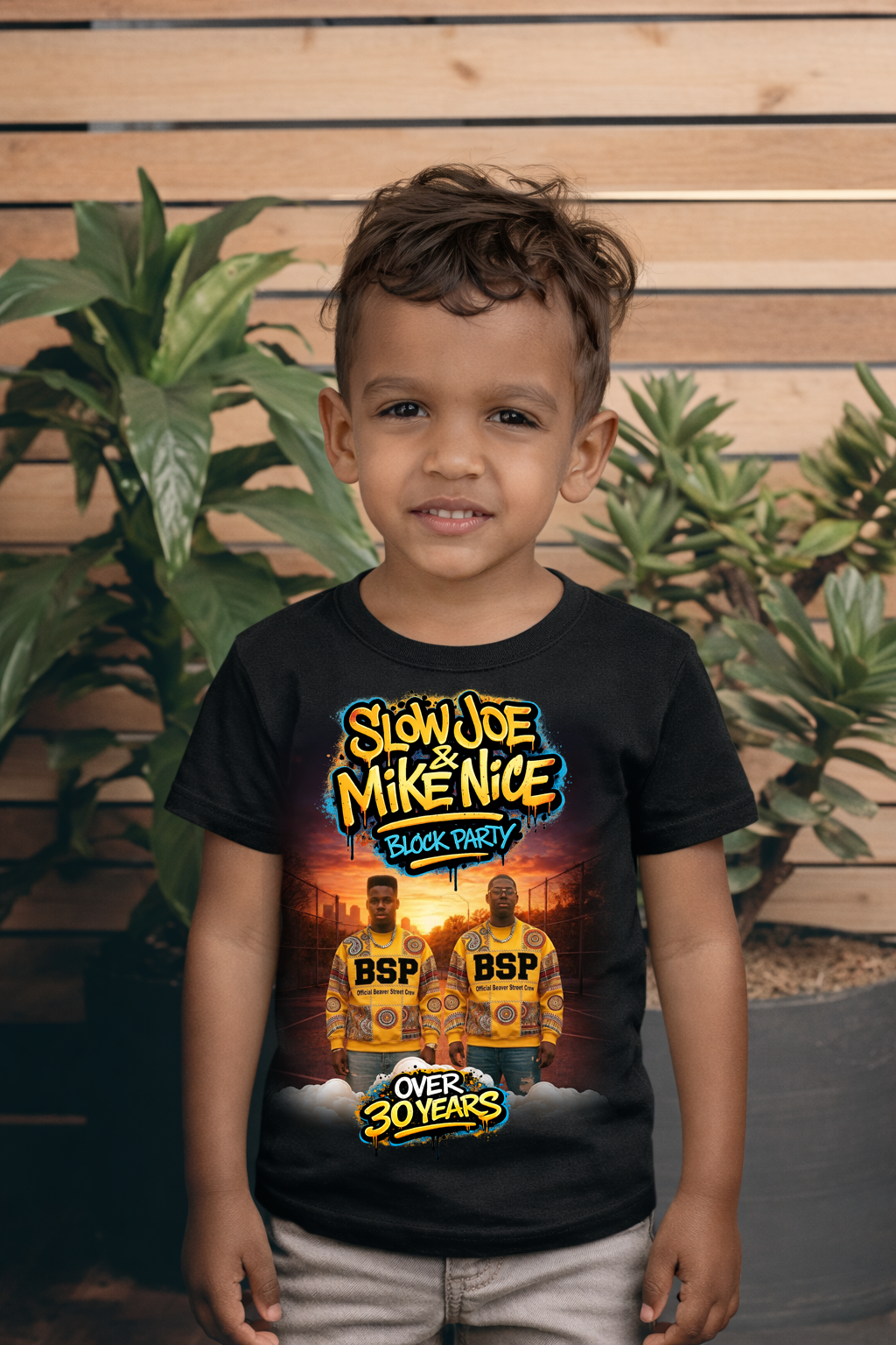 Child model wearing Premier1Graphix shirt